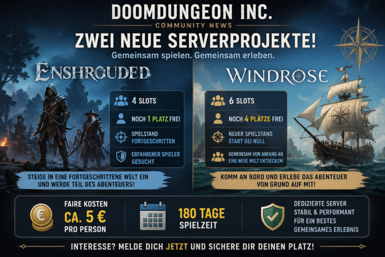 Serverprojekte für Enshrouded & Windrose